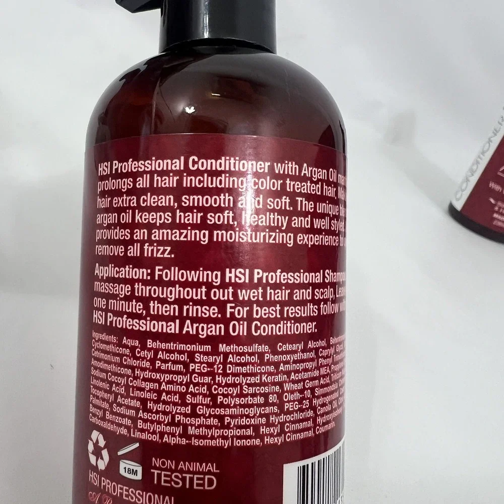 HSI Professional Argan Oil Smoothing Conditioner, 8oz (236ml) Pack Of 2!